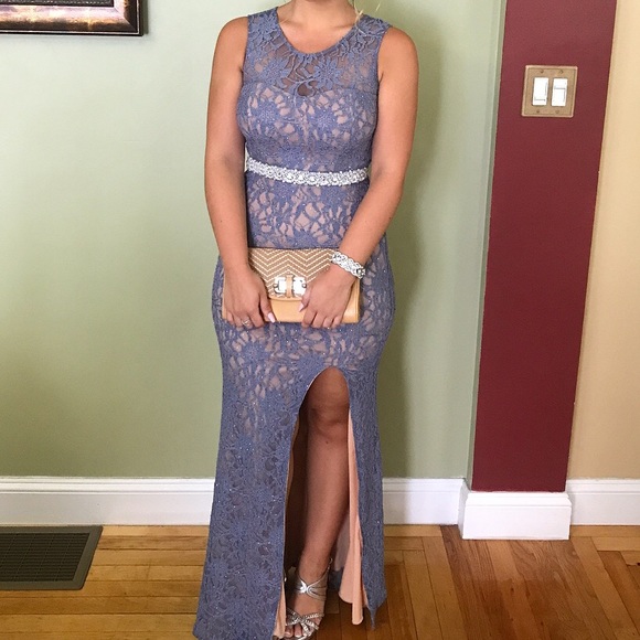 Macy's Dresses Light Blue Lace Dressspecial Occasion Poshmark